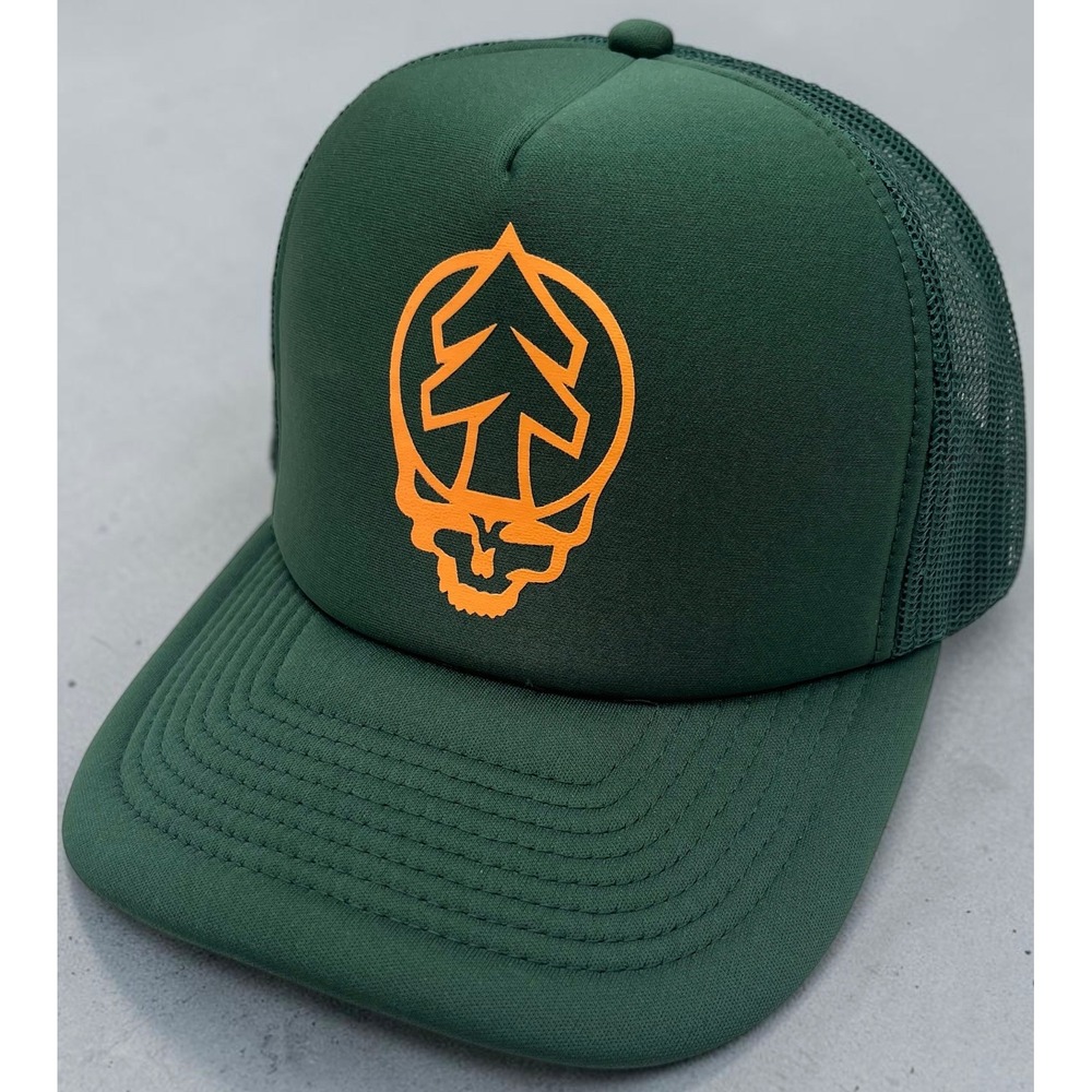 Huckberry x Grateful Dead Trucker Hat Green Orange Stealie Tree Snapback Cap